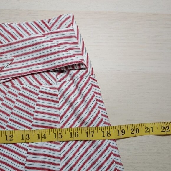 NWT ZARA Stripes pleated bow wrap preppy mini skirt - Picture 8 of 14